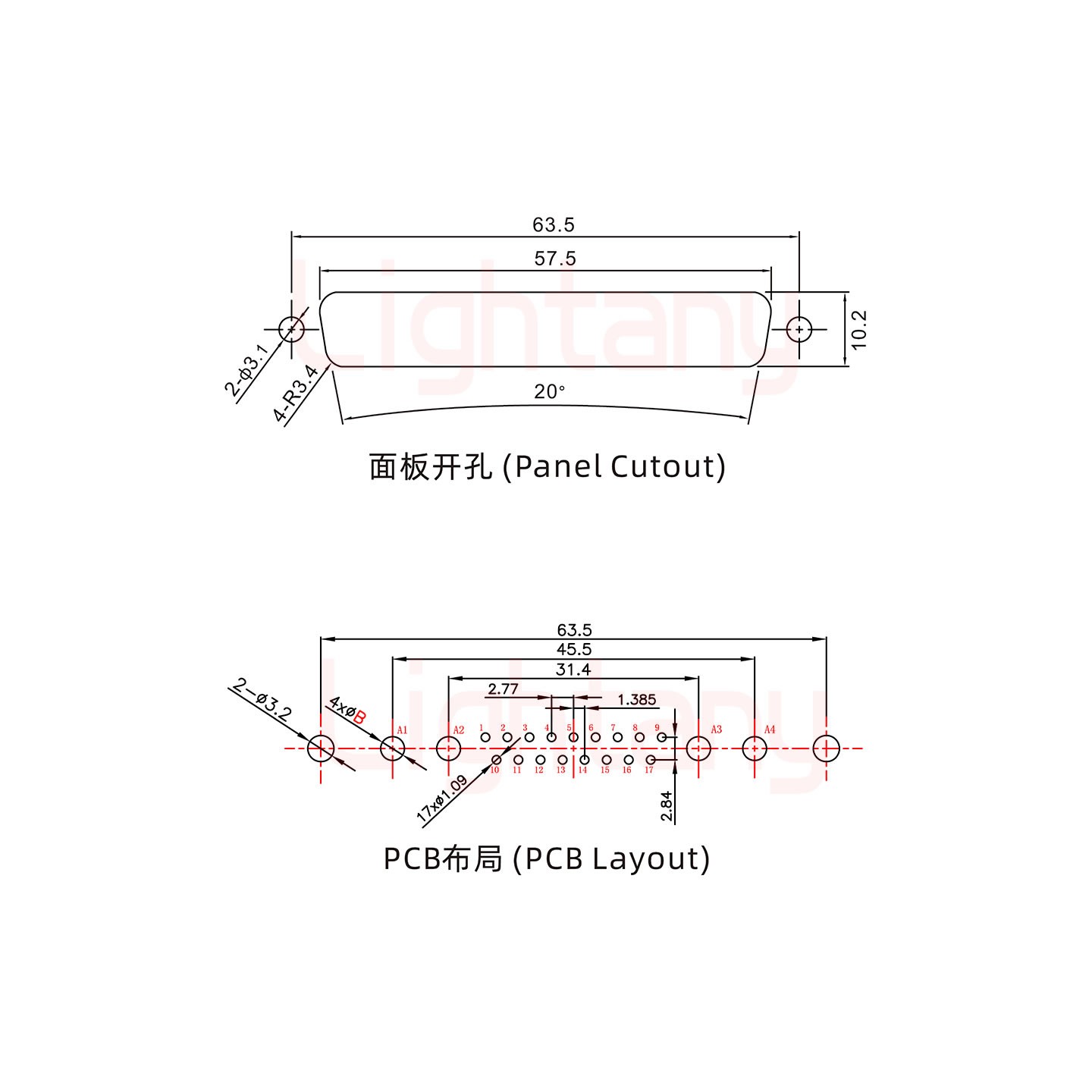 21W4公PCB直插板/鉚魚(yú)叉7.0/大電流30A