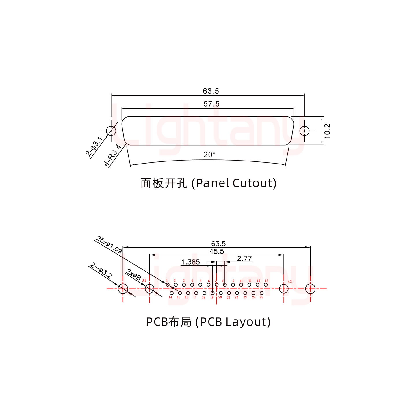 27W2公PCB直插板/鉚魚(yú)叉7.0/大電流30A