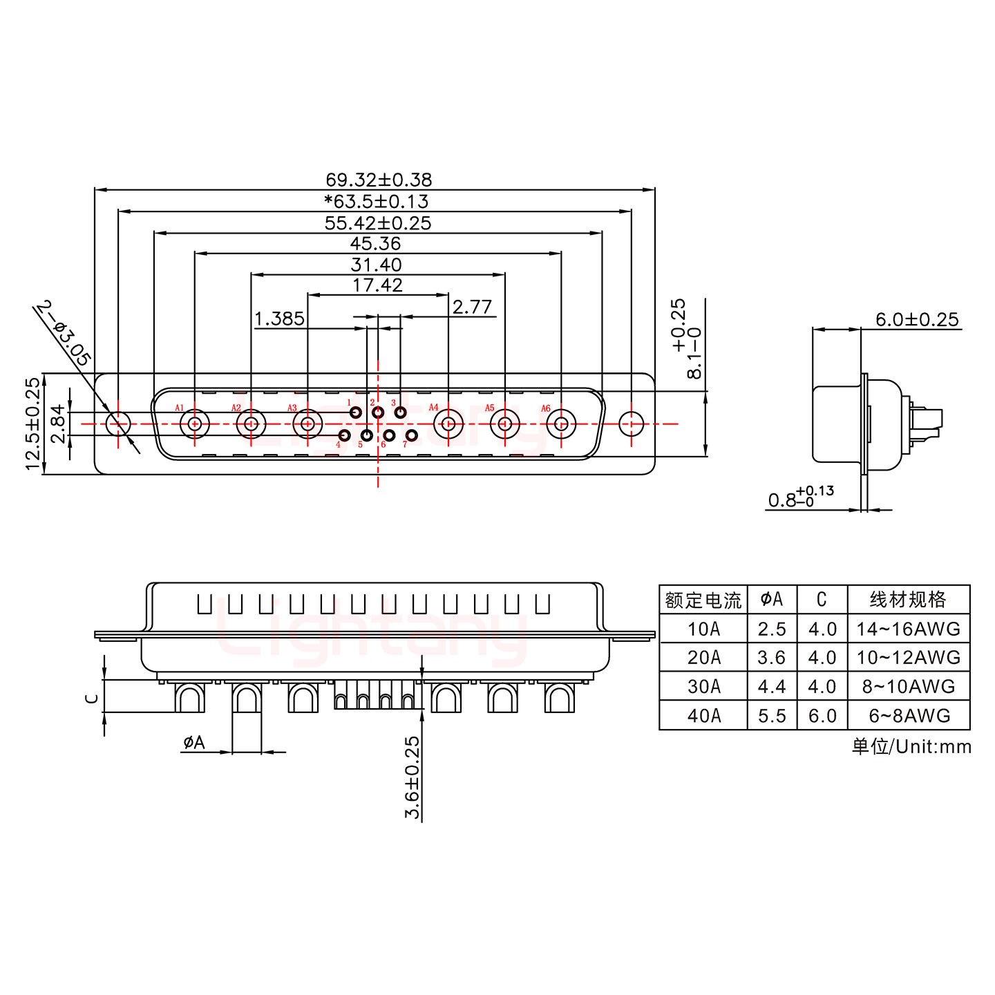 13W6A公短體焊線10A+37P金屬外殼967斜出線4~12mm