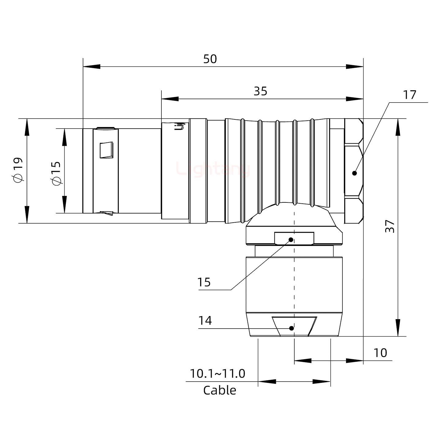 FHG.3B.024.CLAD11彎式插頭