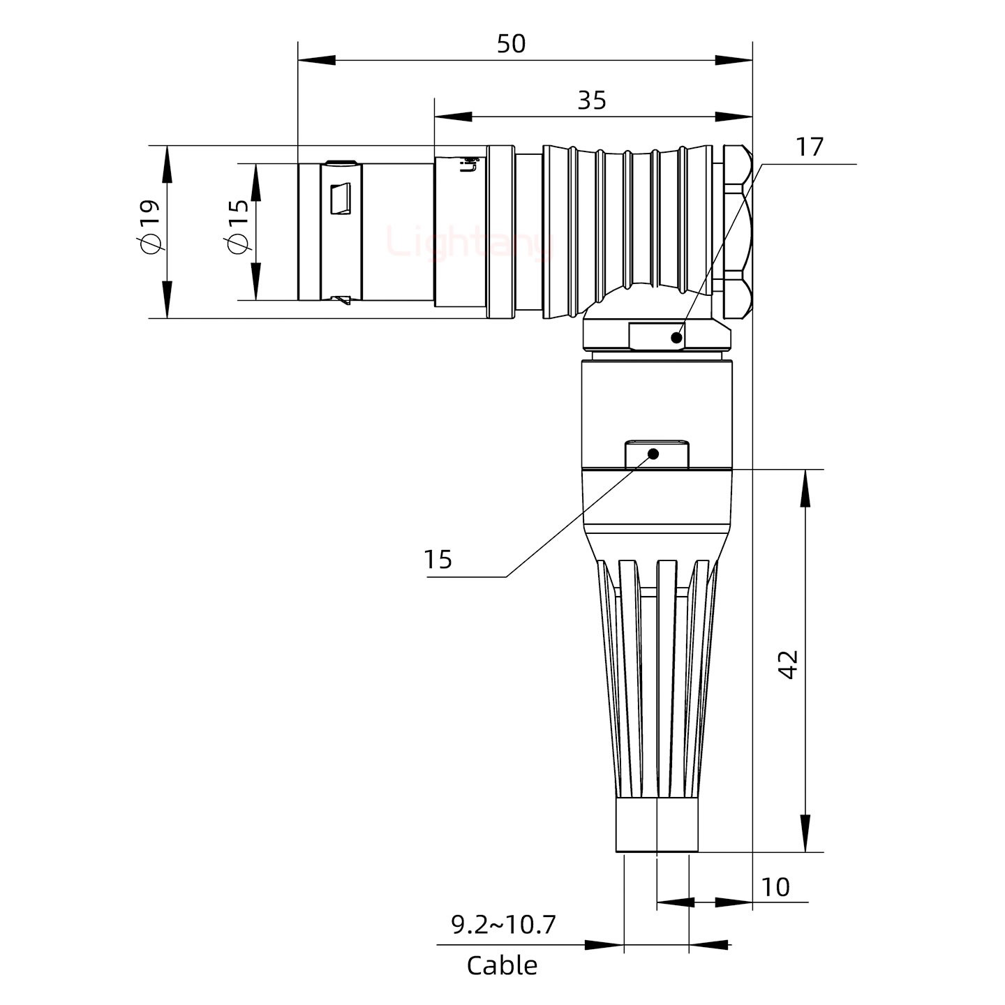 FHG.3B.003.CLAD10Z帶護套彎式插頭
