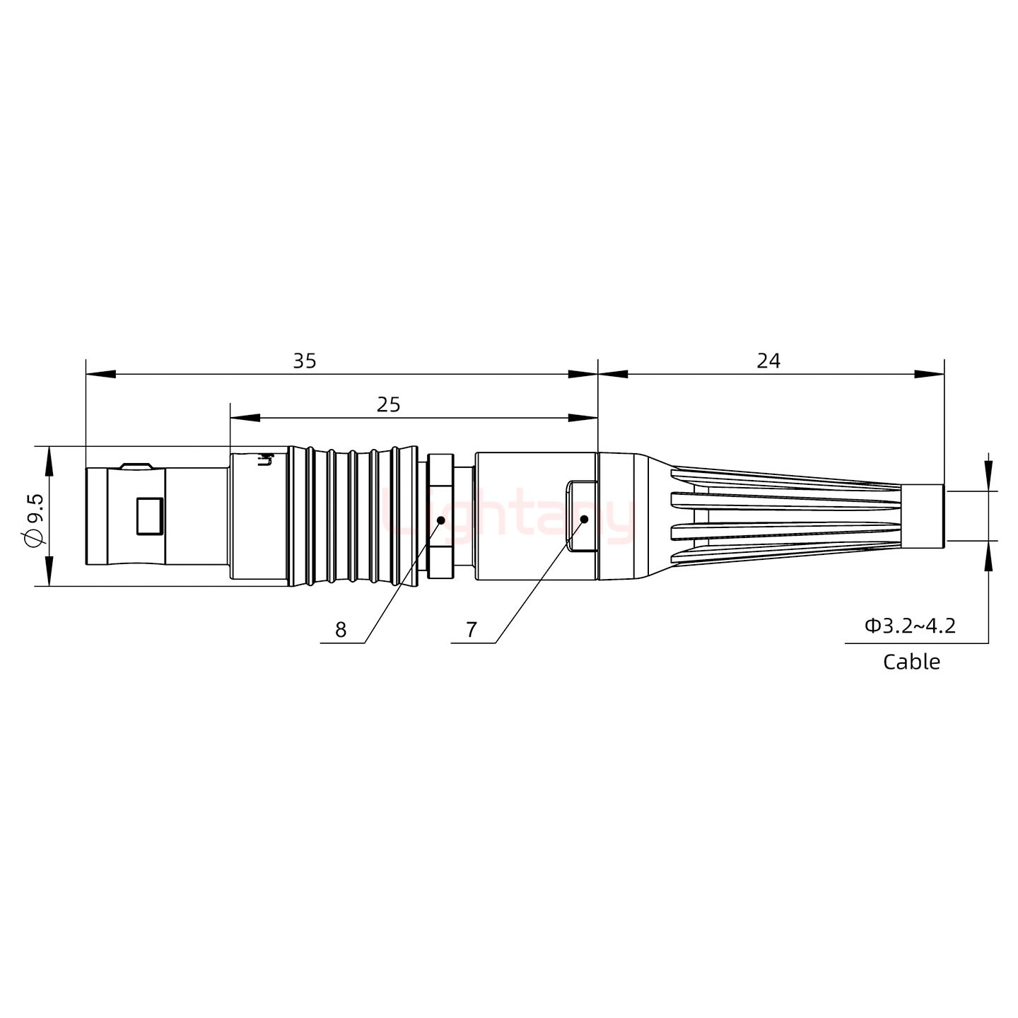 FGA.0B.005.CLAD42Z帶護(hù)套直式插頭