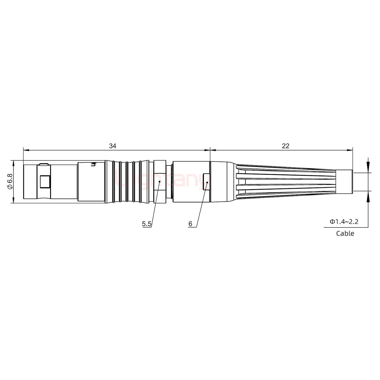 PHG.00.003.CLLD22Z推拉自鎖帶護(hù)套浮動插座