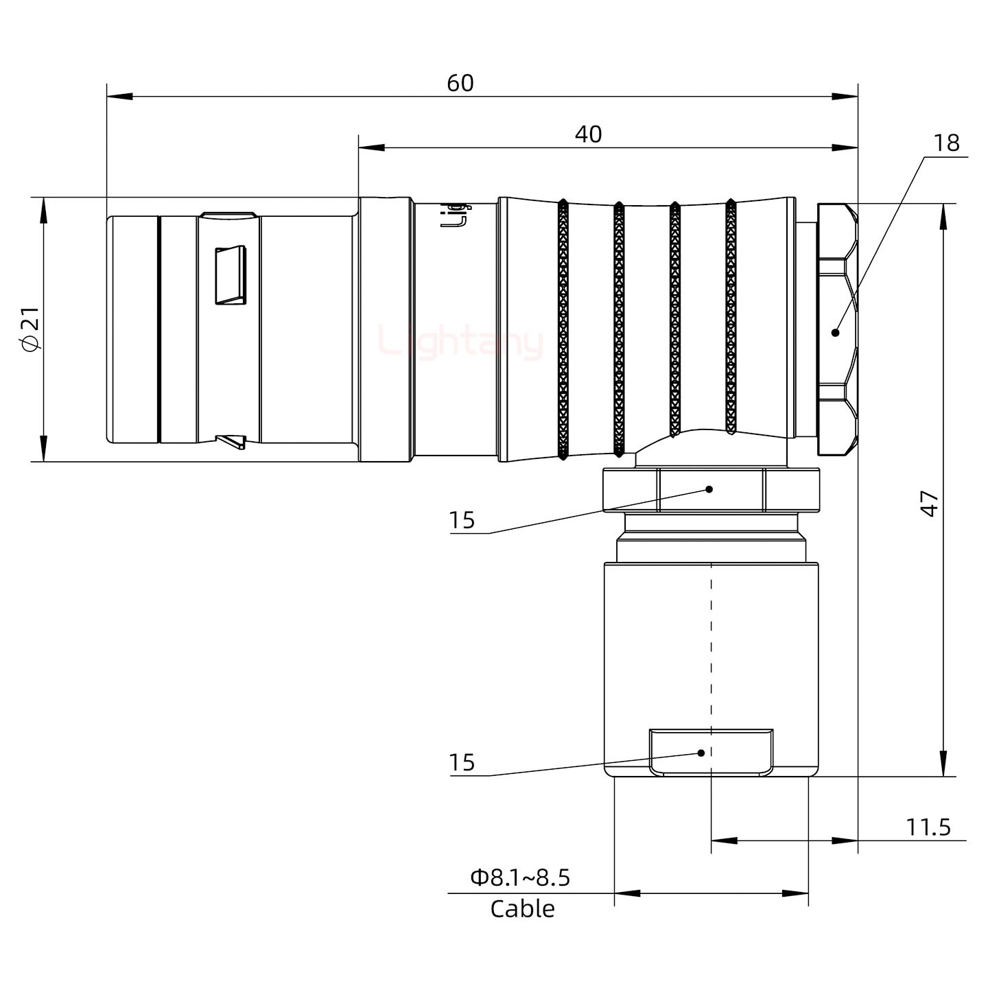 FHG.3K.002.CLAC85推拉自鎖彎式插頭