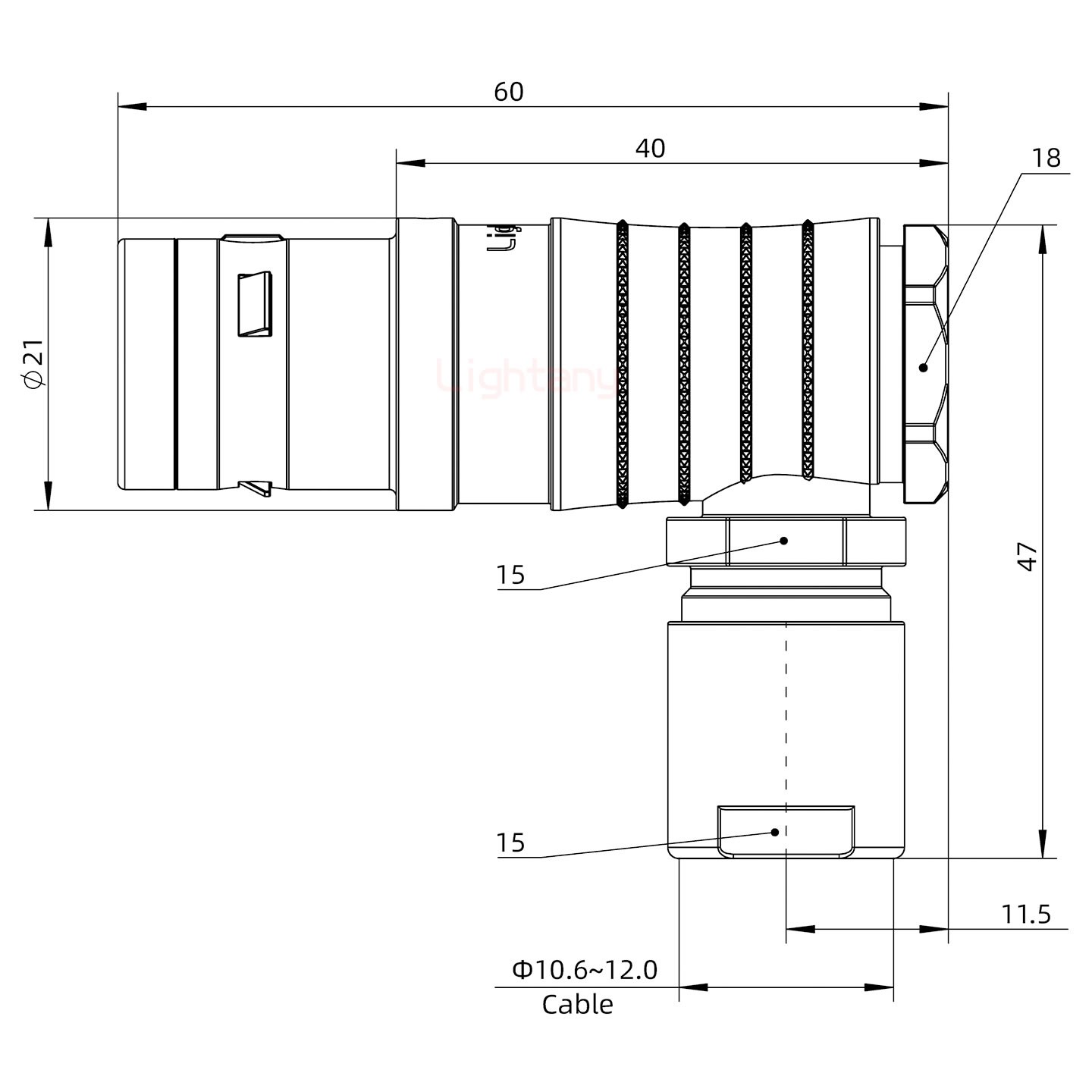 FHG.3K.003.CLAK11推拉自鎖彎式插頭